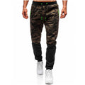 Men's camouflage lace-up trousers in loose fit, mid waist, chiffon fabric, Army Green colour option