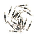 Fishing wire clip with silicone opening and metal swivel pin in three sizes 13mm 15mm 16mm