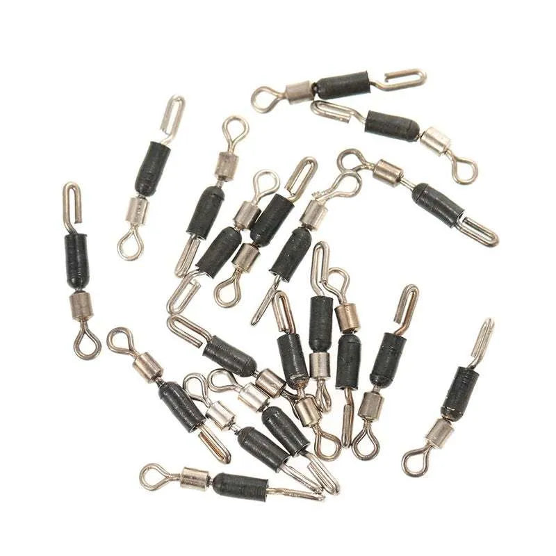 Fishing wire clip swivel pin accessories in three size options with silicone opening mechanism