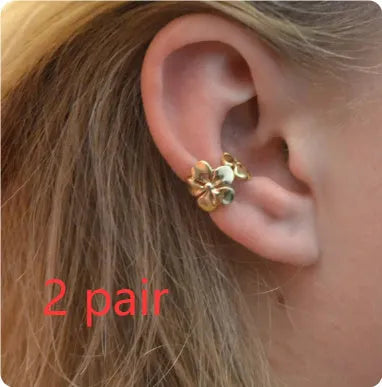 Gold alloy starfish and scallop eardrops earrings for women with electroplated finish