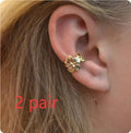 Gold alloy starfish and scallop eardrops earrings for women with electroplated finish