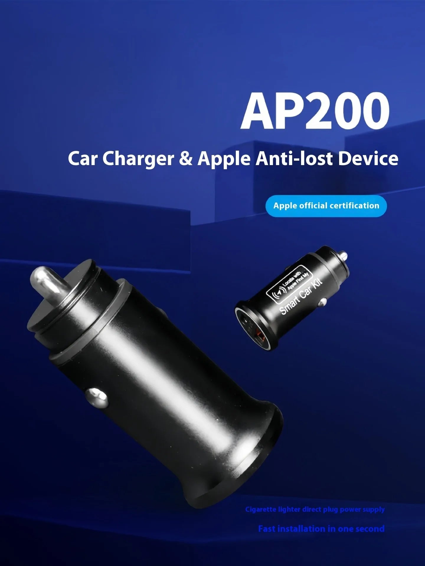 Black GPS car locator tracker device for vehicle security with charging port connection