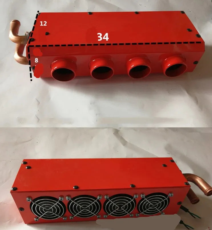 Car heater with long small four hole copper pipe for engine waste heat cabin heating