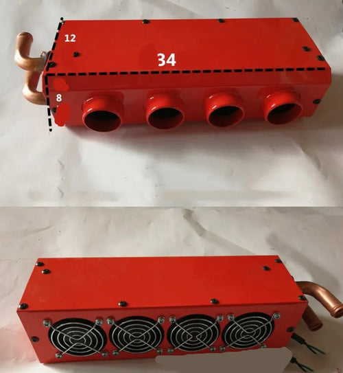 Car heater with long small four hole copper pipe for engine waste heat cabin heating