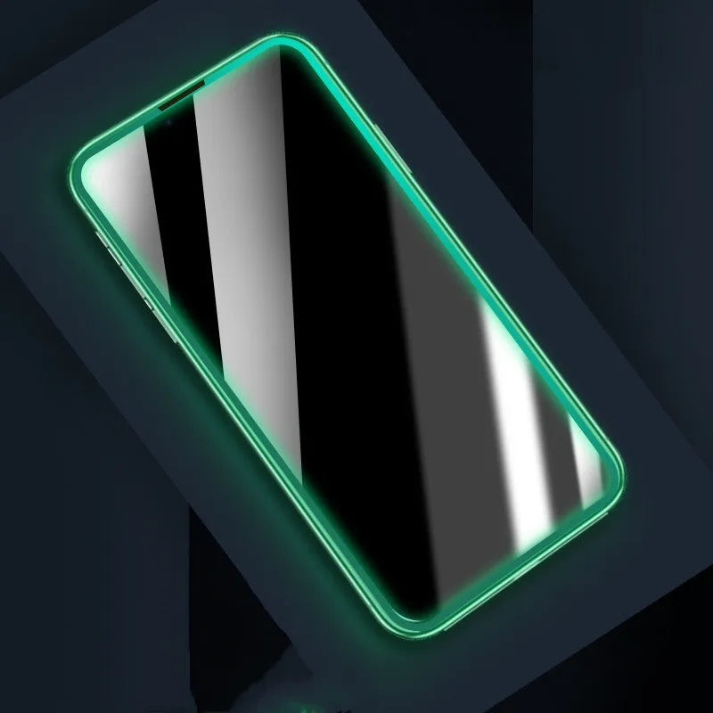Luminous privacy tempered glass screen protector for iPhone, anti-peeping full coverage airbag edge