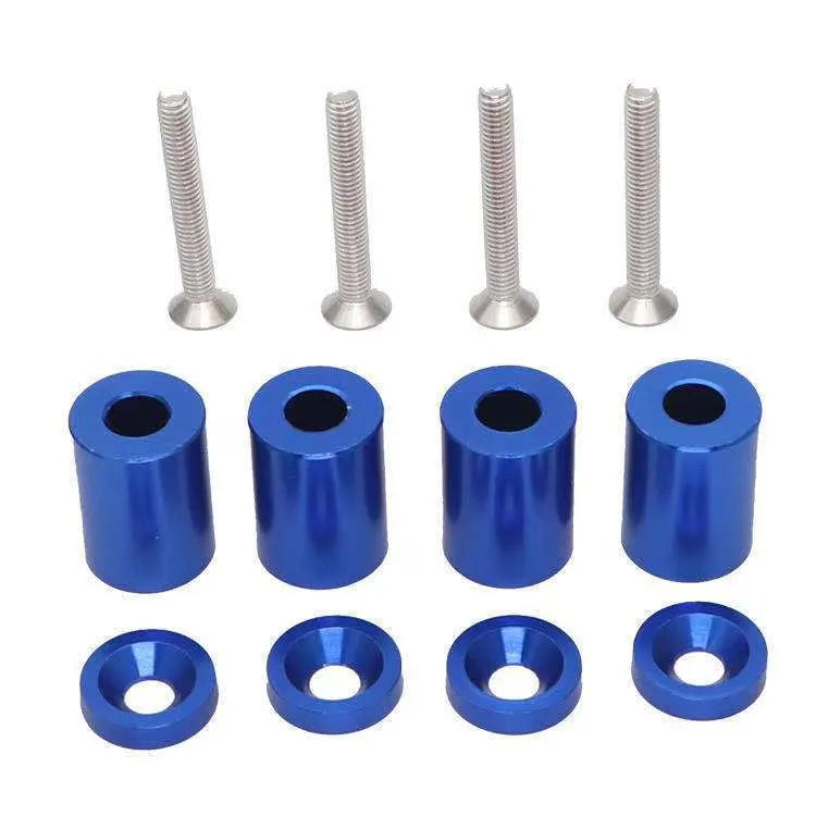 Aluminium alloy machine cover height spacers pack with hardware for car modification in black blue red colours