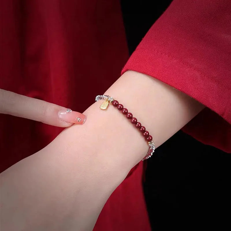 Silver couple bracelet with geometric round beads, 16 cm adjustable length, electroplated white K colour finish