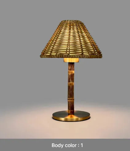 Gold alloy LED desk lamp with 3W warm white light, Type-C charging port visible on base