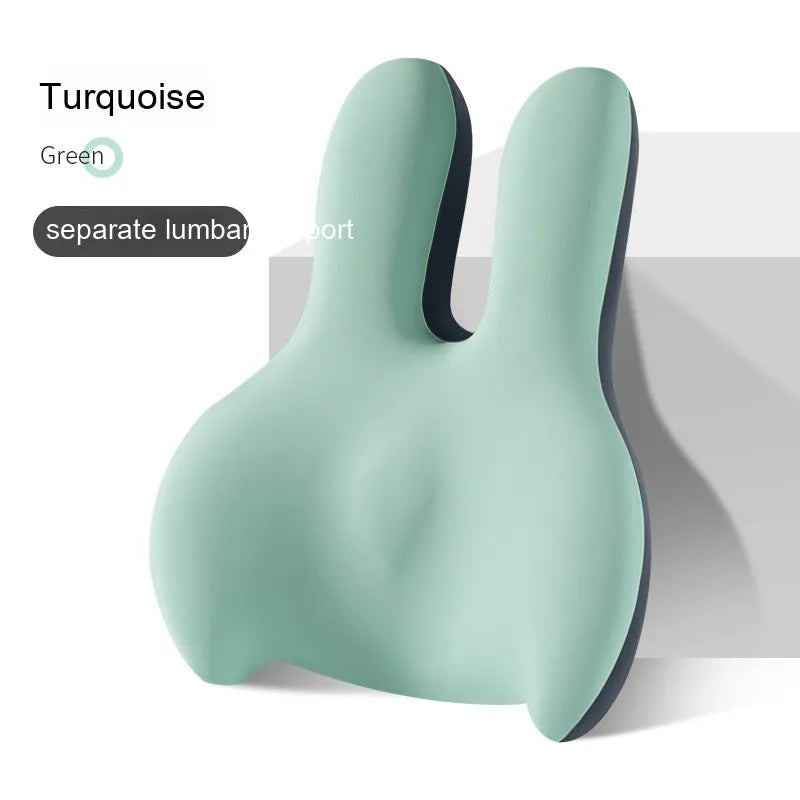 Car seat cushion and lumbar support pad set in a choice of five colours on a car seat.