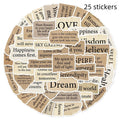 Torn English text decorative stickers for laptops with waterproof PVC material