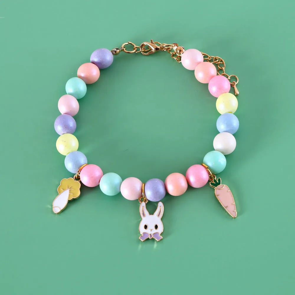 Macaron-colour resin pet collar and headdress set with matching bracelet and necklace accessories