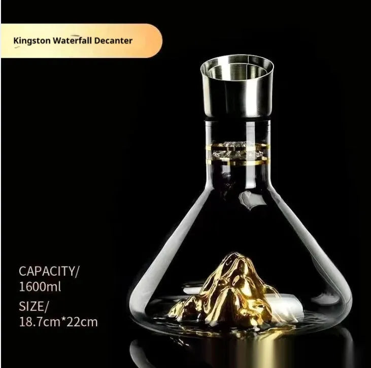 Modern light luxury glass wine set with single cup in simple style for model room or home decor