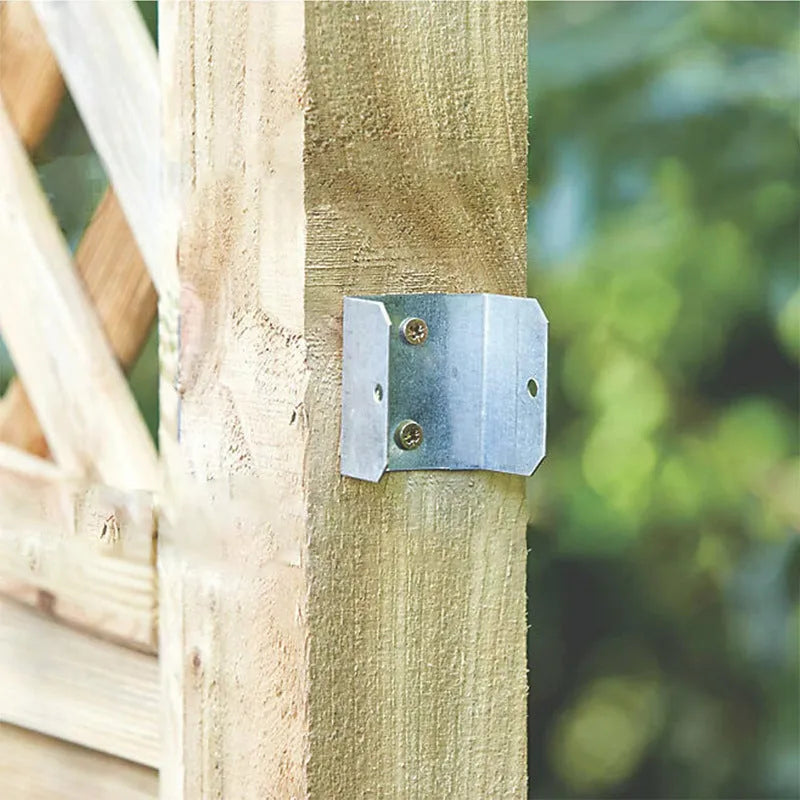 Metal fence plate holder U-clip bracket pack of ten in natural colour for 32mm 35mm 44mm 50mm fence clamps