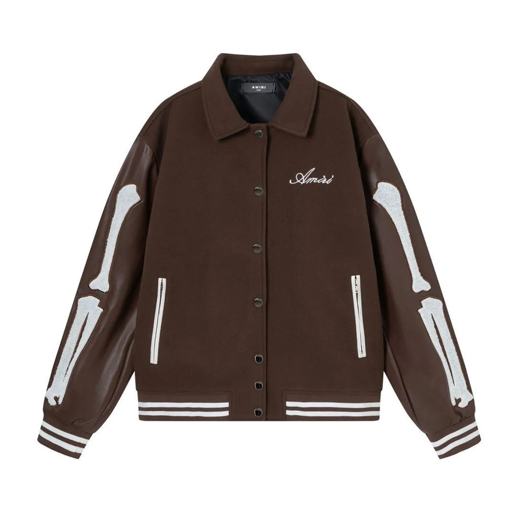 Women's woolen jacket with bone embroidery stitching in apricot colour for autumn winter wear