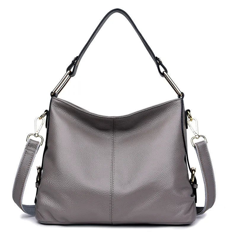 Genuine leather vertical square crossbody bag with interior organisation compartments