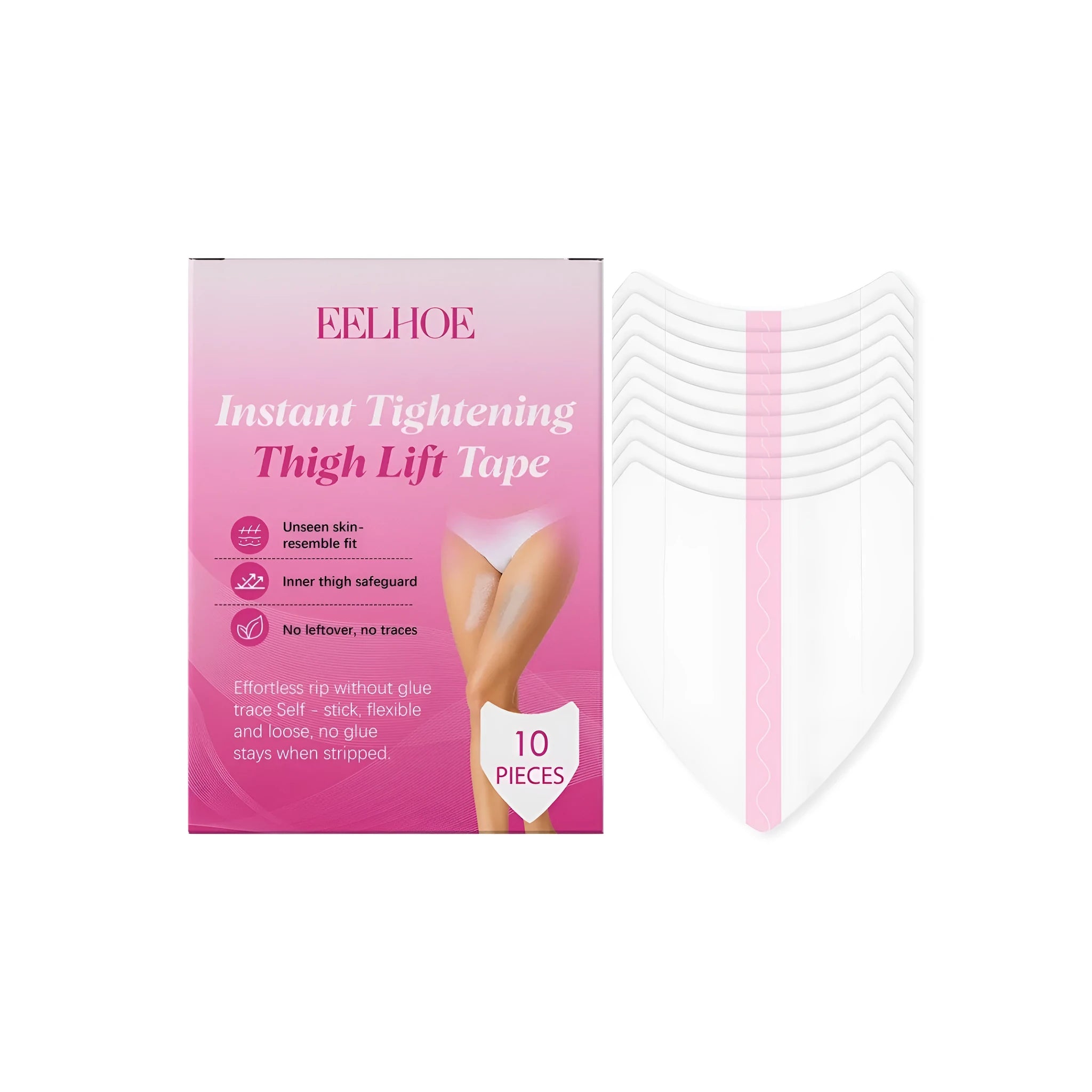 Pack of 10 transparent leg anti-wear patches for clothing protection against friction damage