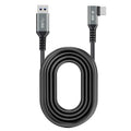 Streaming Line 18W fast charging data cable, black aluminium shell, 5m or 6m length, PVC jacket