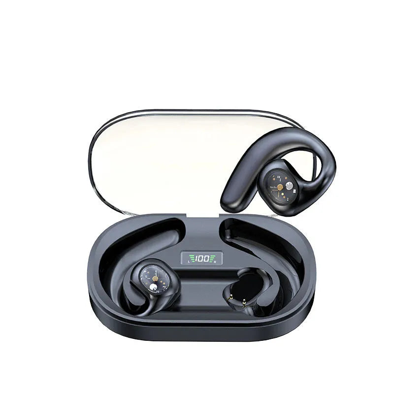 Y3 open non in ear wireless Bluetooth earphones black ear hook bone conduction sports style