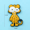 Set of 9 colourful PVC cartoon animal refrigerator stickers on a white fridge surface