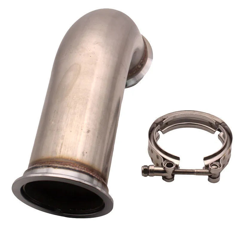 Stainless steel V-clamp pipe connector fitting for plumbing drainage systems