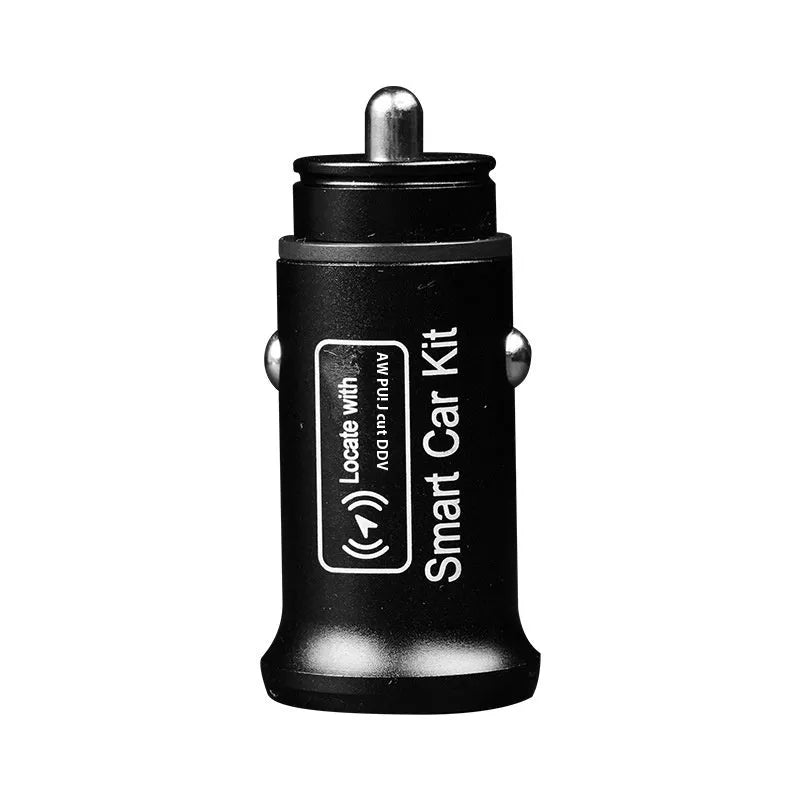 Black GPS car locator tracker device for vehicle security with charging port connection