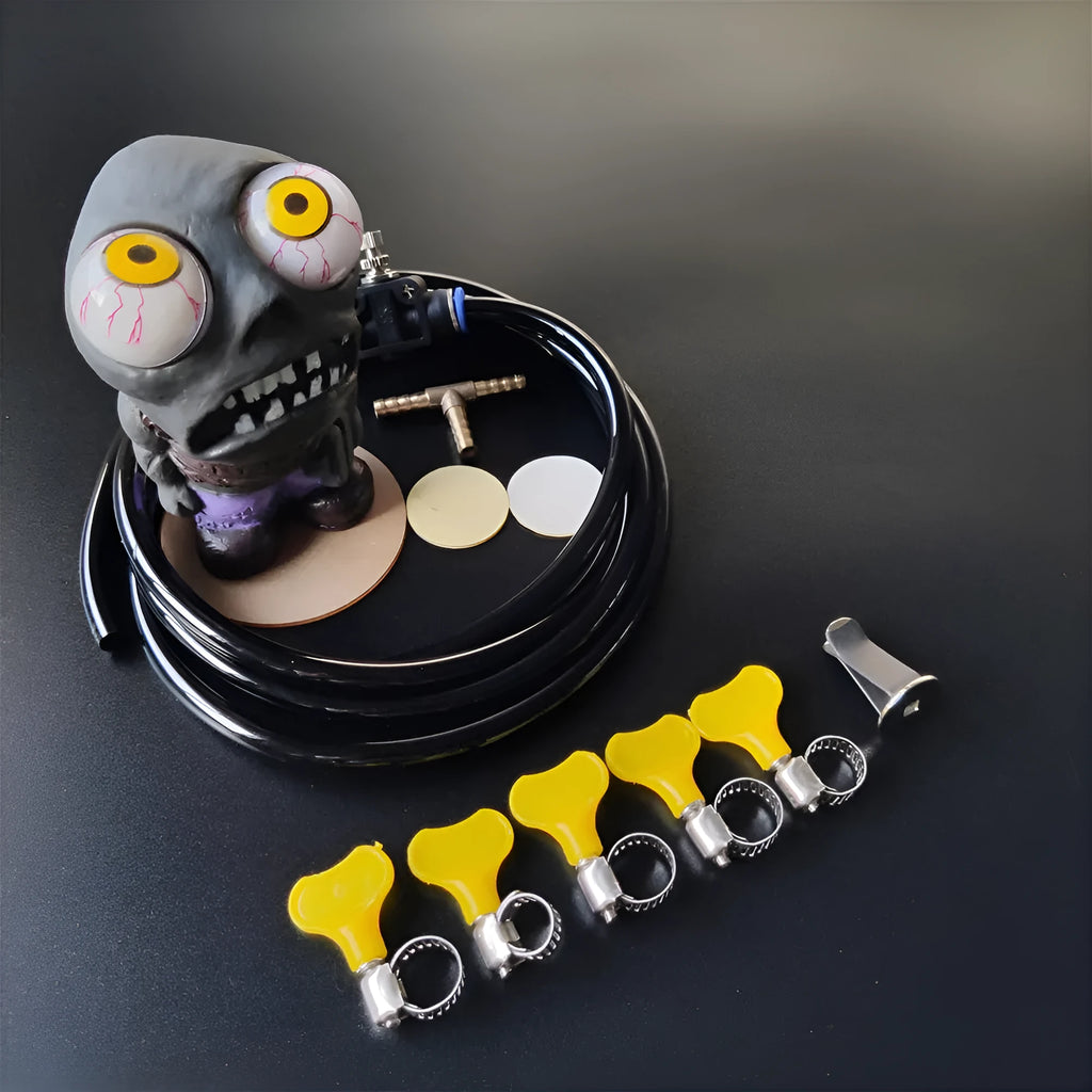 Turbo car blow-off valve ornament doll kit with pressure regulator and installation components