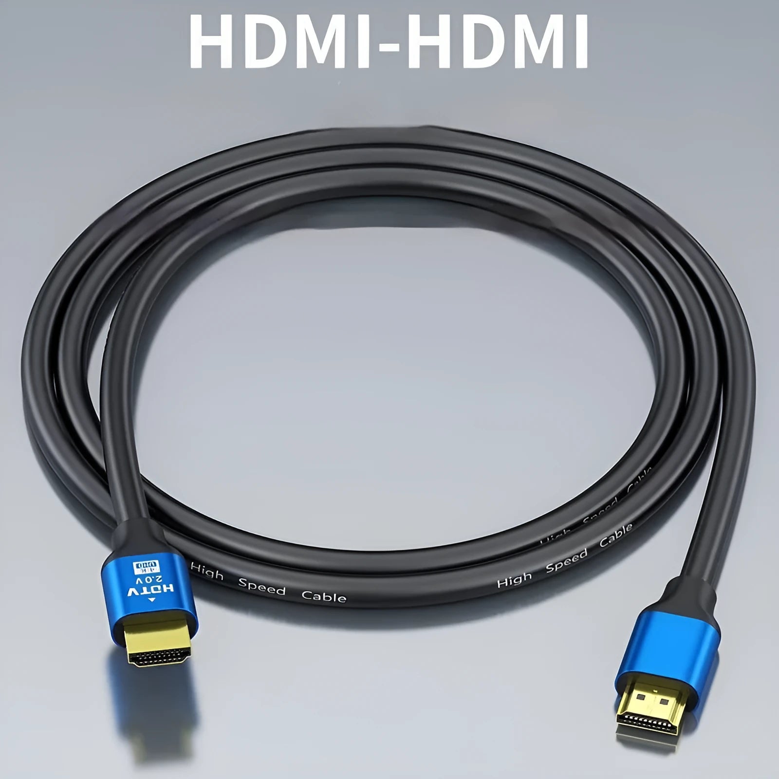 1.5 metre long HDMI cable with gold-plated aluminium alloy connectors on a white background.
