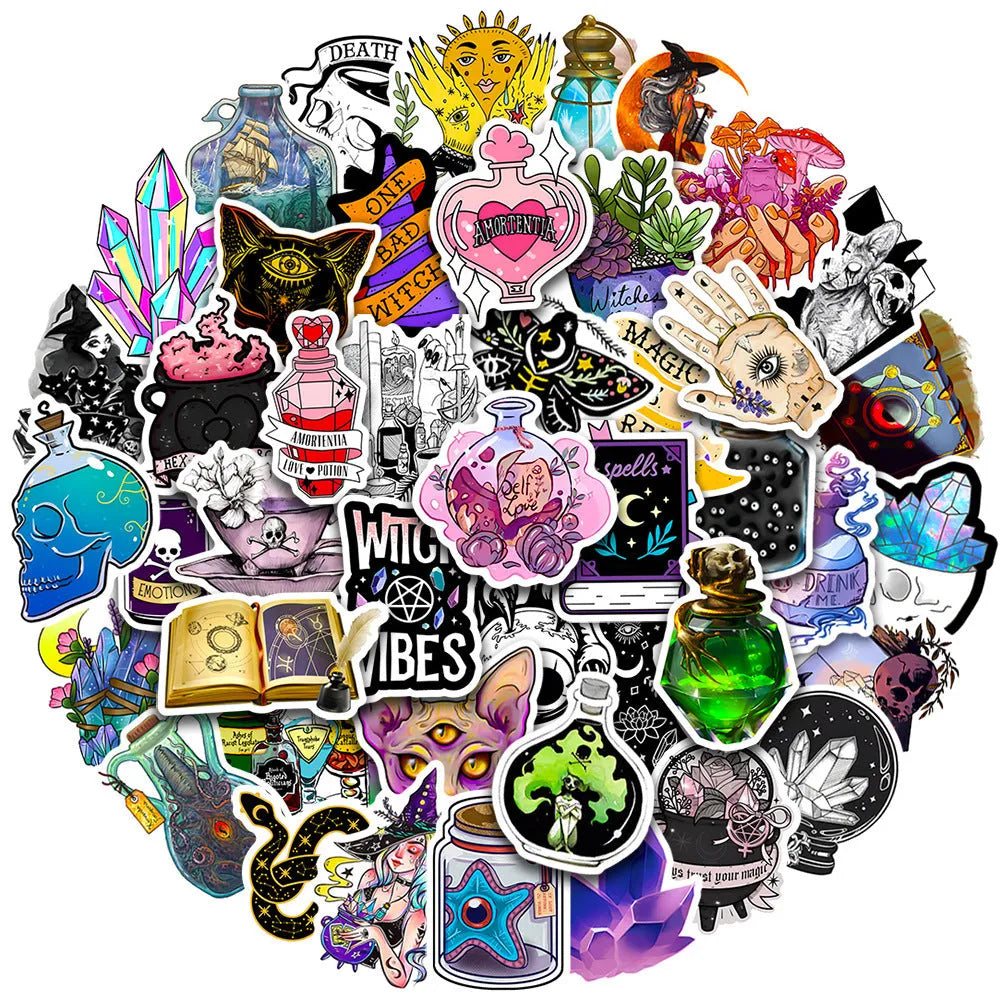 50 piece set of waterproof graffiti stickers for luggage and smooth surface decoration