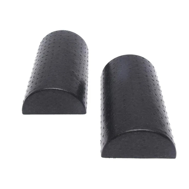 Black semi-circular EPP yoga foam roller 30cm for muscle stretching and fitness exercise