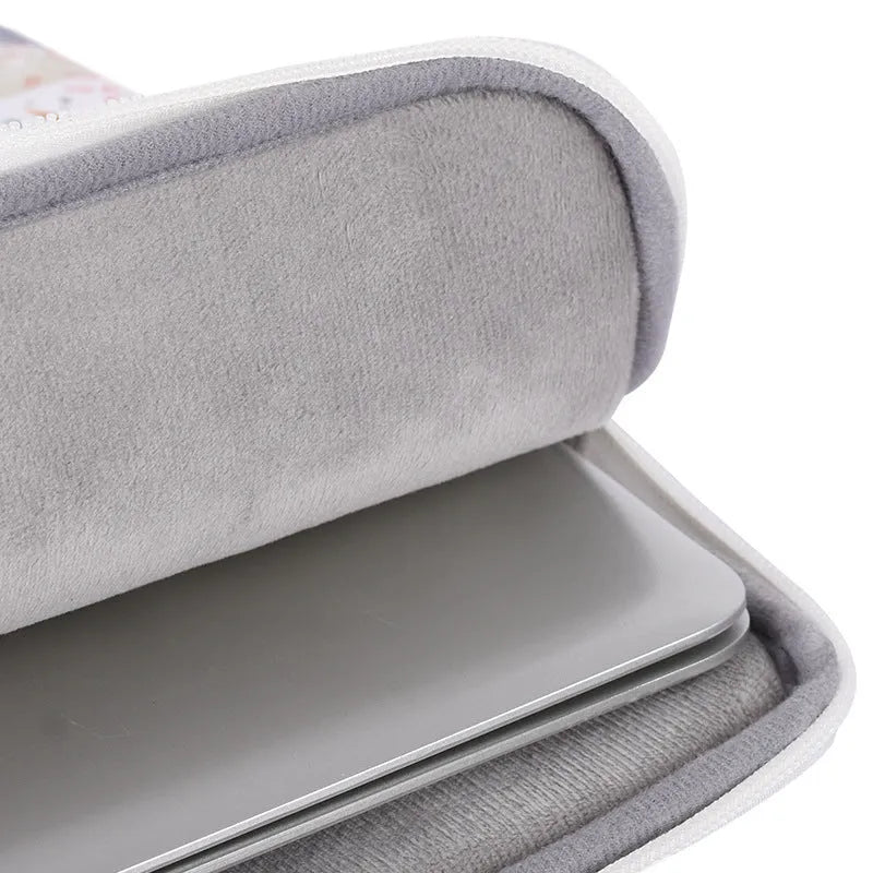 White waterproof 14 inch laptop inner bag made from PU leather material