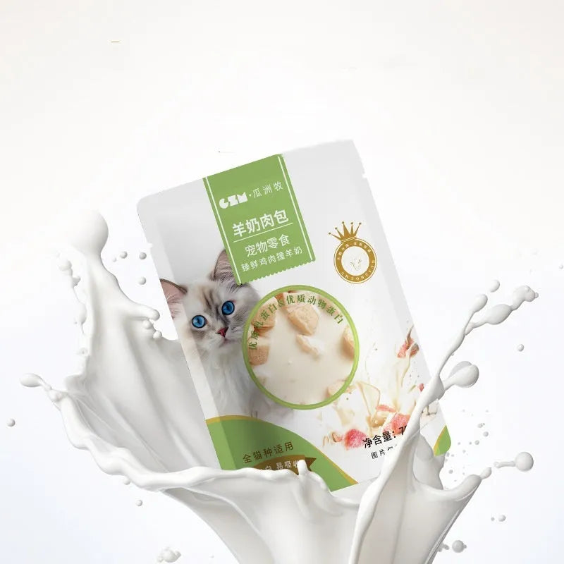 Cat goats milk steamed meat dumpling supplement nutrition snack 70g chicken flavour pack