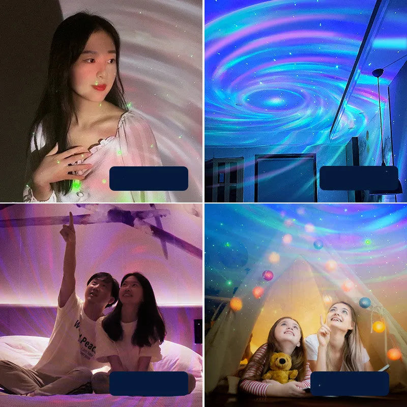 White ABS USB rechargeable starry sky galaxy projector night light with remote control