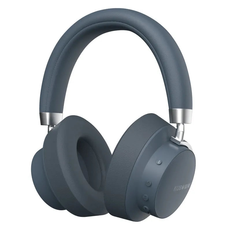 Grey sports wireless Bluetooth headset with head-mounted design showing earphone placement
