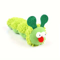 Green interactive plush cat toy pillow with sports design, showing scale.