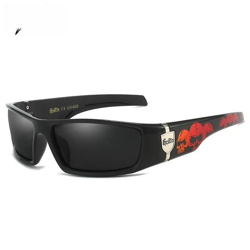 Bandit style hip hop polarized sunglasses in box-style design with multiple colour options
