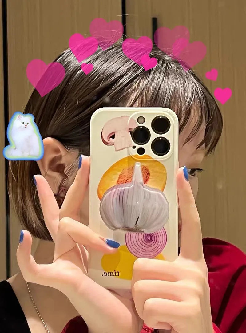 Spinach liquid silicone anti drop phone case with fine-pore texture for iPhone models