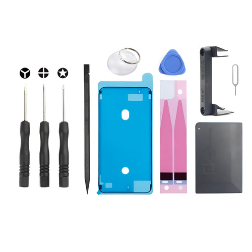 11-in-1 mobile phone battery disassembling tool kit with plastic and metal tools and adhesive for iPhone 7P