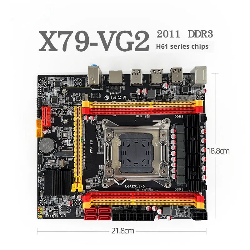 X79-VG2 desktop motherboard with LGA 2011 socket, DDR3 slots, and expansion ports