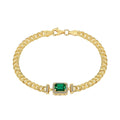 925 silver Cuban link chain necklace and bracelet set with electroplated gold finish for women