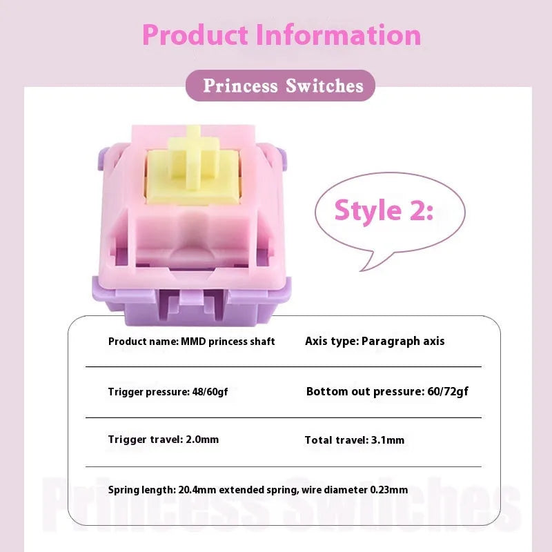 MMD Princess linear mechanical keyboard switch with 20.4mm spring for custom keyboard builds