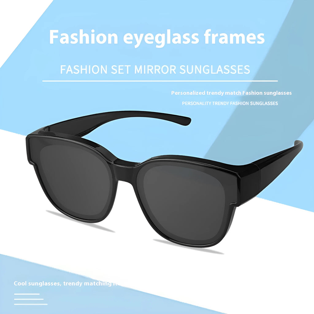 Women's TR polarised sunglasses showing black frame with blue lenses option.