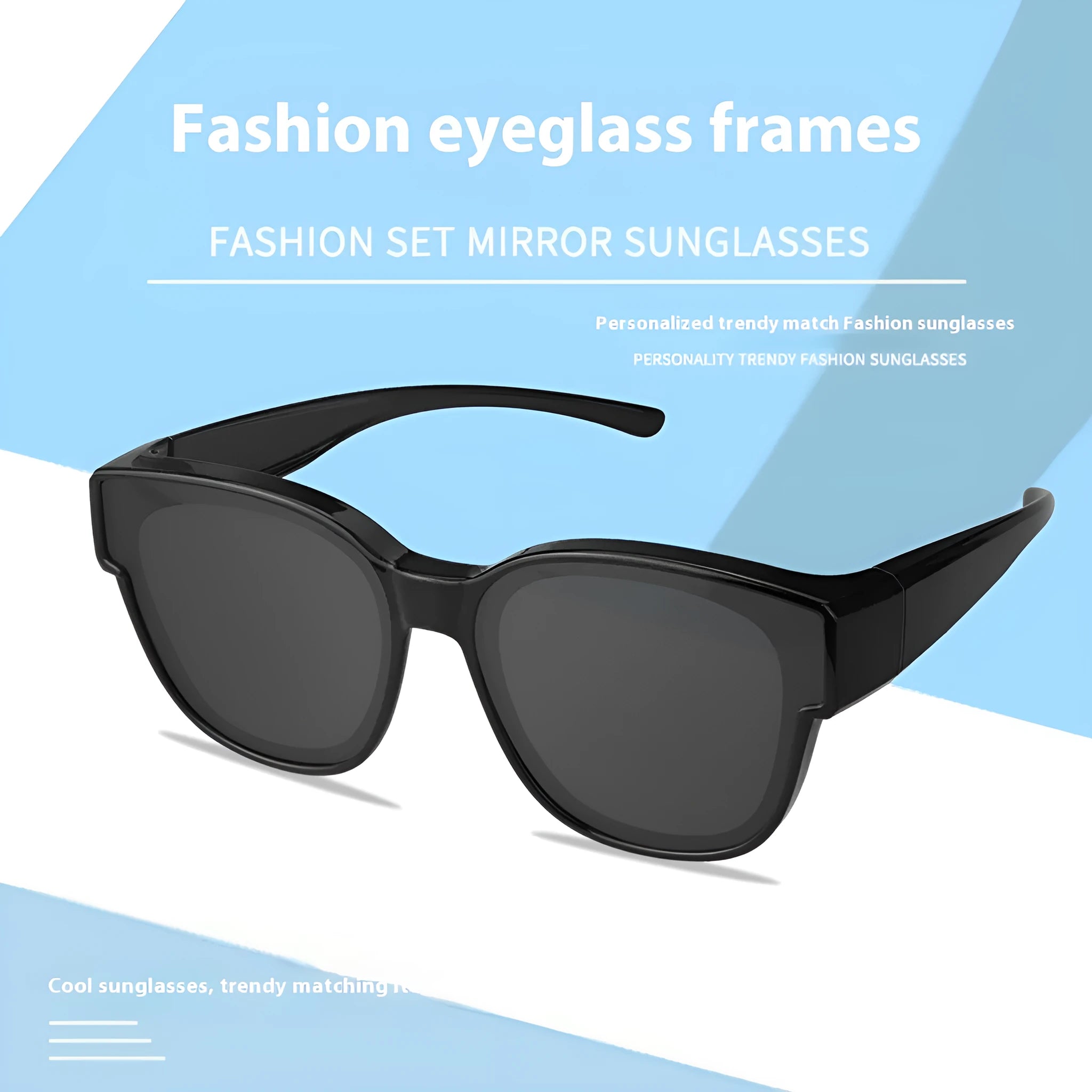 Women's TR polarised sunglasses showing black frame with blue lenses option.