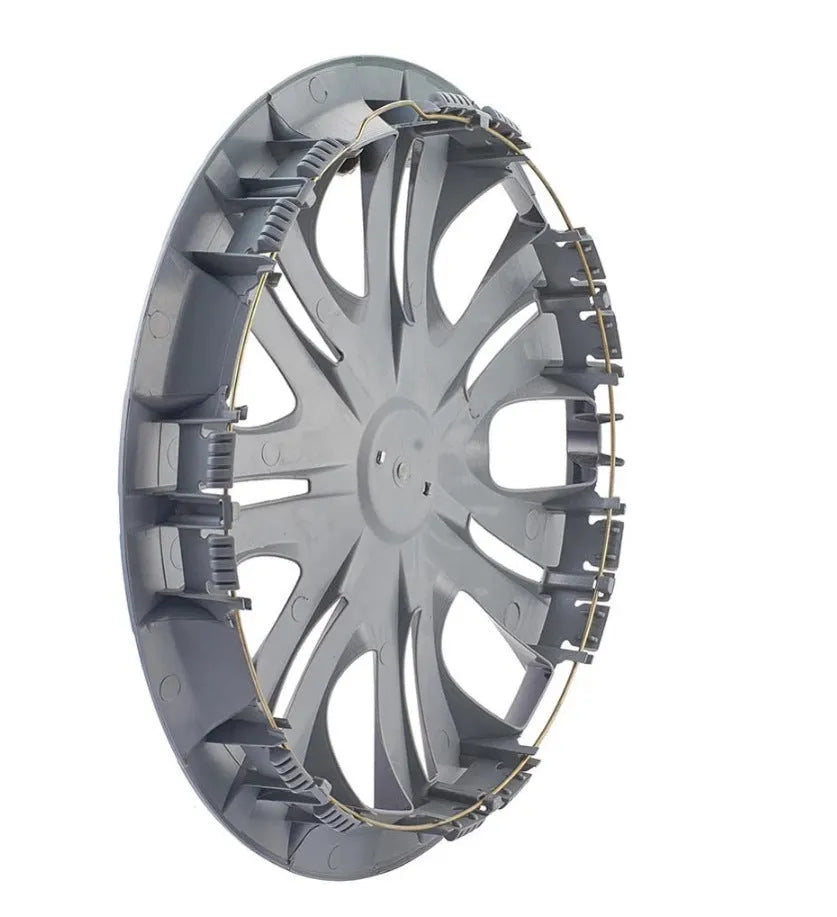 Universal monochrome wheel hub cover in ABS plastic for car decoration.