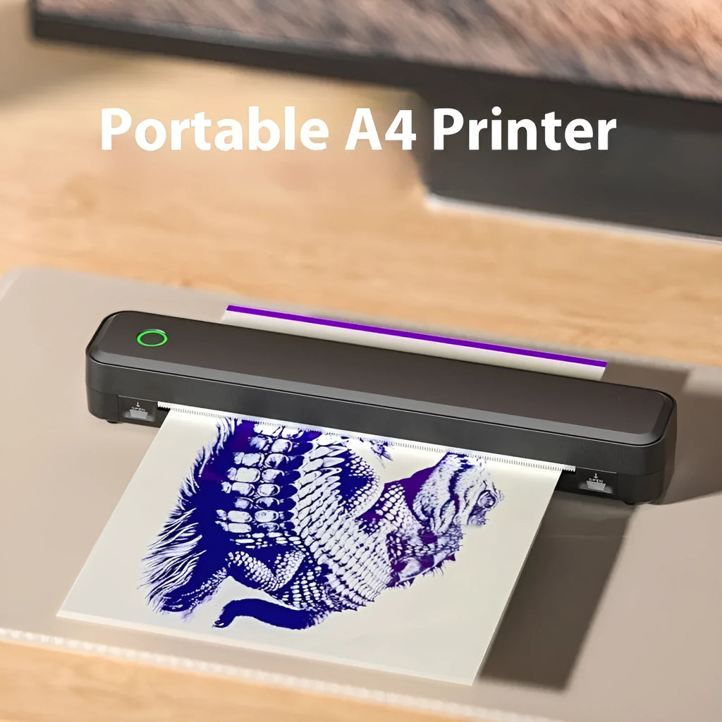 Compact black or white thermal printer with Bluetooth connectivity for mobile phones