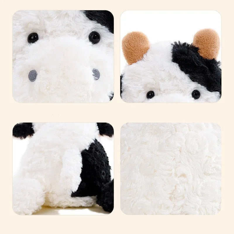 Adorkable cow calf plush toy in cow doll colour, soft cotton, 23cm height option