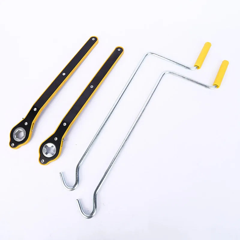 Hand crank rocker car jack with single head wrench in high carbon steel galvanized finish