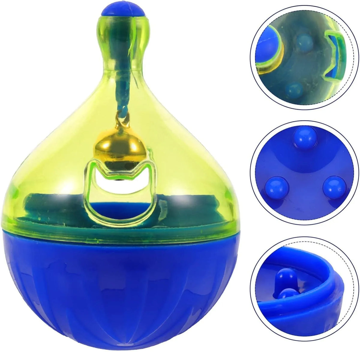 Interactive dog treat ball dispenser tumbler toy in size L, 14x10x10cm lightweight design for small medium pets