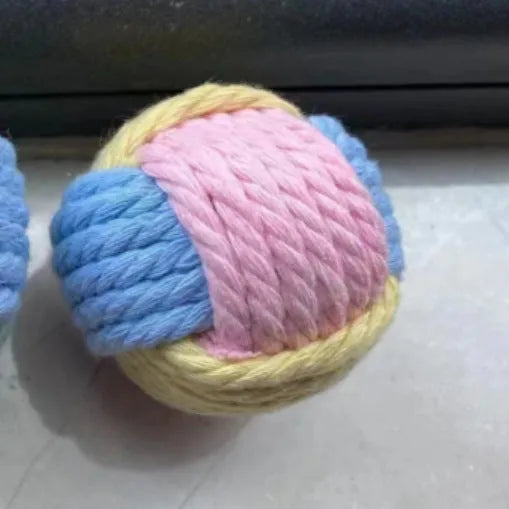 Handmade 5cm cat hair ball plush cotton toy in multiple colours for tooth grinding