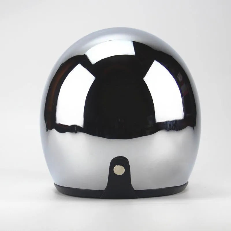 Retro battery electric vehicle helmet with reflective visor in multiple colours and sizes