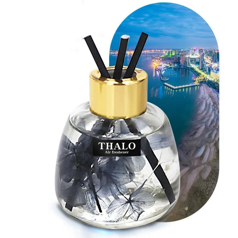 Glass bottle car perfume ornament with loose incense in one of six available colours